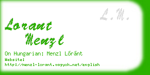 lorant menzl business card